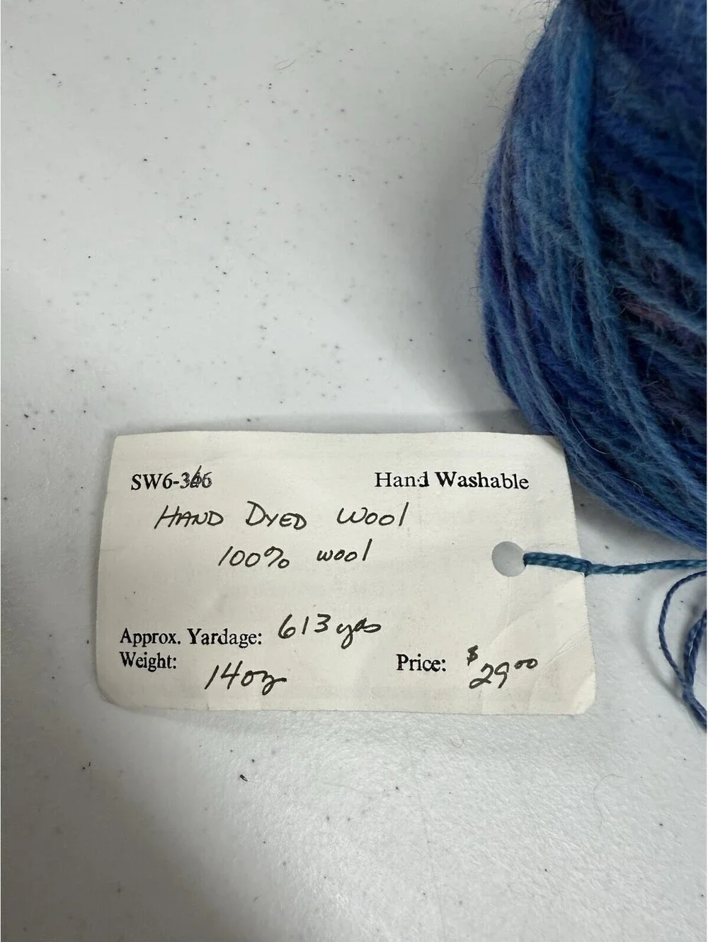 Springwater Fiber Workshop Hand Dyed Wool Yarn 613yds SW6-366 Blue 1 Skein